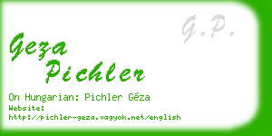 geza pichler business card