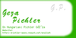 geza pichler business card